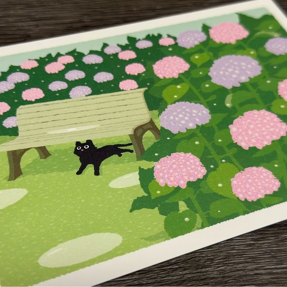 Kitten with Colorful Hydrangeas Postcard ❘ Travel Card ❘ Postal Card ❘ Postal - Picture 1 of 3